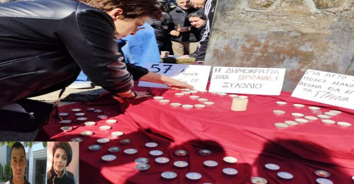 Αγρινιώτισσα χαροκαμένη μάνα γέμισε με κεριά το Μνημείο Εθνικής Αντίστασης: Για τον Παναγιώτη, τον Βασίλη & τα 57 θύματα των Τεμπών