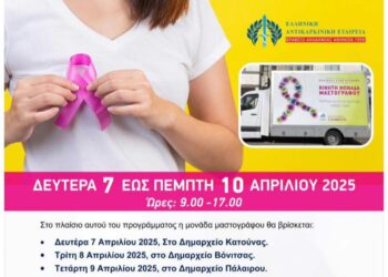 Δωρεάν μαστογραφικός έλεγχος στο Δήμου Ακτίου-Βόνιτσας