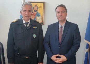 Επίσκεψη του Θανάση Παπαθανάση στο Λιμεναρχείο Μεσολογγίου