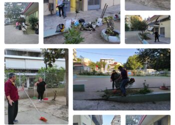 Οι μαθητές του Εσπερινού Γυμνασίου – Γενικού Λυκείου Αγρινίου καθάρισαν τον περιβάλλοντα χώρο του σχολείου του