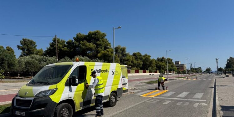 Νέες διαγραμμίσεις πεζών για ασφαλέστερα σχολεία στο Μεσολόγγι