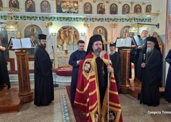 Ο Εσπερινός του Αγίου Καλλινίκου Μητροπολίτου Εδέσσης του Αιτωλού στην γενέτειρά του