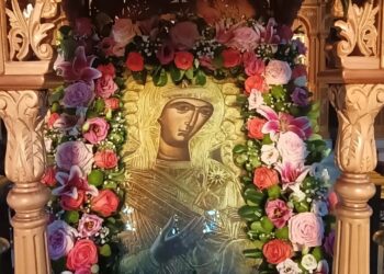 IEΡΑ ΑΓΡΥΠΝΙΑ ΚΑΙ ΛΙΤΑΝΕΥΣΗ ΙΕΡΑΣ ΕΙΚΟΝΑΣ ΠΑΝΑΓΙΑΣ ΠΡΟΥΣΙΩΤΙΣΣΑΣ ΣΤΟΝ ΙΕΡΟ ΝΑΟ ΑΓΙΟΥ ΔΗΜΗΤΡΙΟΥ ΠΑΡΑΒΟΛΑΣ