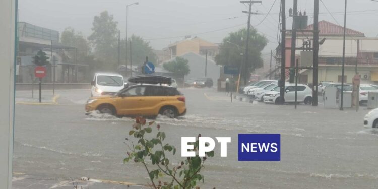 H βροχή έγινε πλημμύρα στην Κέρκυρα