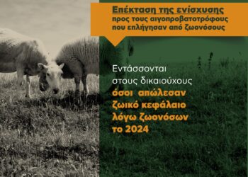 Επέκταση της ενίσχυσης προς τους αιγοπροβατοτρόφους που επλήγησαν από ζωονόσους