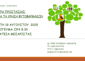 Εκδήλωση στη Γαβαλού με θέμα   “ΜΕΤΡΑ ΠΡΟΣΤΑΣΙΑΣ ΚΑΤΑ ΤΗ ΧΡΗΣΗ ΦΥΤΟΦΑΡΜΑΚΩΝ “