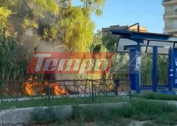 Πάτρα: Φωτιά κοντά στον Προαστιακό – Ύποπτος για εμπρησμό στα χέρια της ΕΛ.ΑΣ.