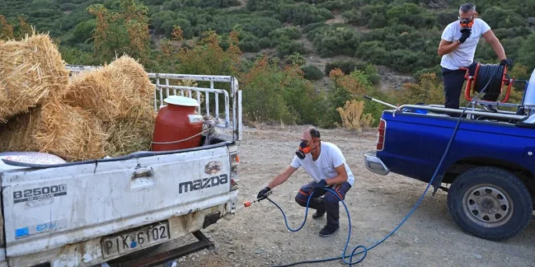 Προστέθηκαν νέοι σταθμοί απολύμανσης για την ευλογιά των αιγοπροβάτων σε Αιγιάλεια και Θέρμο