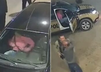 Σοκαριστικό βίντεο: Γυναίκα δραπετεύει από τον απαγωγέα της σε βενζινάδικο