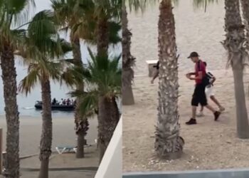 Αποβίβαση μεταναστών σε ισπανικό θέρετρο – Στιγμιότυπα σε βίντεο