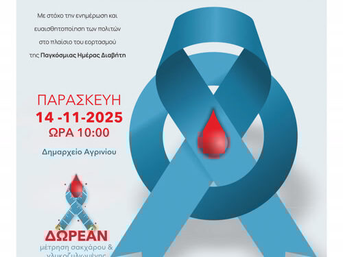 «Παγκόσμια Ημέρα Διαβήτη Αναγνώρισε τον κίνδυνο-Δράσε έγκαιρα»