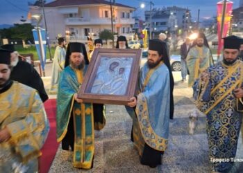 Υποδοχή της Ιεράς Εικόνας της Παναγίας Τρυπητής στον Ι. Ν. Αγίας Βαρβάρας Αγρινίου