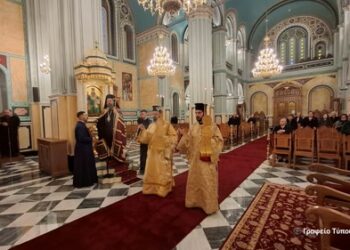 Πρώτη Θεία Λειτουργία στον ανακαινισθέντα  Ι. Μ. Ν. Αγίου Σπυρίδωνος Ι. Π. Μεσολογγίου