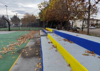 Συνεχίζονται οι παρεμβάσεις στους αθλητικούς χώρους του Αγρινίου-Στα χρώματα του Παναιτωλικού το γήπεδο στην Εργάνης