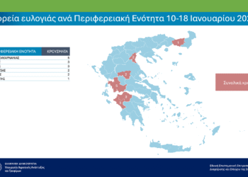 Στην Αιτωλ/νία τα περισσότερα κρούσματα ευλογιάς την περίοδο 10–18 Ιανουαρίου