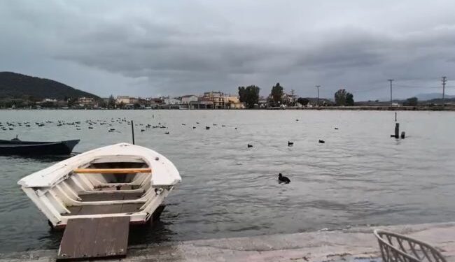«Βγήκε» η λιμνοθάλασσα στο Αιτωλικό από τα έντονα καιρικά φαινόμενα