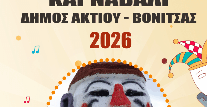 Καρναβαλικές Εκδηλώσεις Δήμου Ακτίου-Βόνιτσας 2026-Το πρόγραμμα