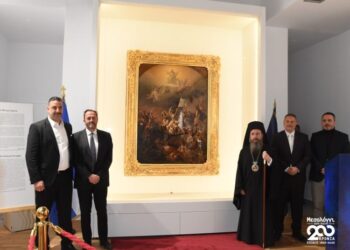 Υποδοχή του αυθεντικού πίνακα «Η Έξοδος του Μεσολογγίου» του Θεόδωρου Βρυζάκη στο Μεσολόγγι