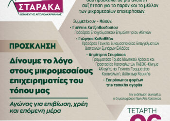 Χρ. Σταρακά: “Aνοιχτή συζήτηση στο Αγρίνιο για το παρόν και το μέλλον των μικρομεσαίων επιχειρήσεων”