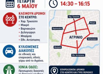 Αγρίνιο: Κυκλοφοριακές ρυθμίσεις για το ΔΕΗ Tour of Hellas 2026 – Ποιους δρόμους κλείνει η Τροχαία