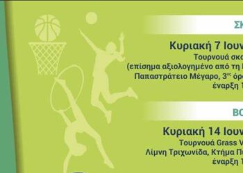 «Το πρόγραμμα των τελετών λήξης των τμημάτων της Γυμναστικής Εταιρείας Αγρινίου»