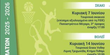 «Το πρόγραμμα των τελετών λήξης των τμημάτων της Γυμναστικής Εταιρείας Αγρινίου»