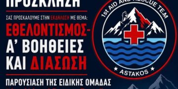 Αστακός: Εκδήλωση για τον εθελοντισμό, τις πρώτες βοήθειες και τη διάσωση με παρουσίαση της «1st Aid and Rescue Team»
