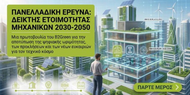 Πανελλαδική έρευνα B2Green: Πόσο έτοιμοι είναι οι Έλληνες μηχανικοί για τα κτίρια του 2030–2050;