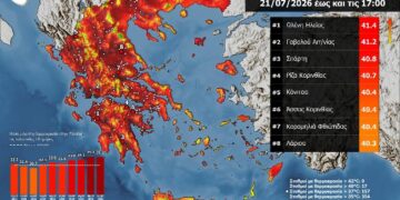 Στο “φούρνο” η Αιτωλοακαρνανία – Ξεπέρασε τους 41°C η θερμοκρασία!